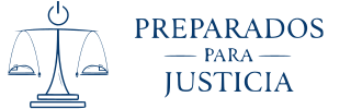 Logotipo azul preparados para justicia 